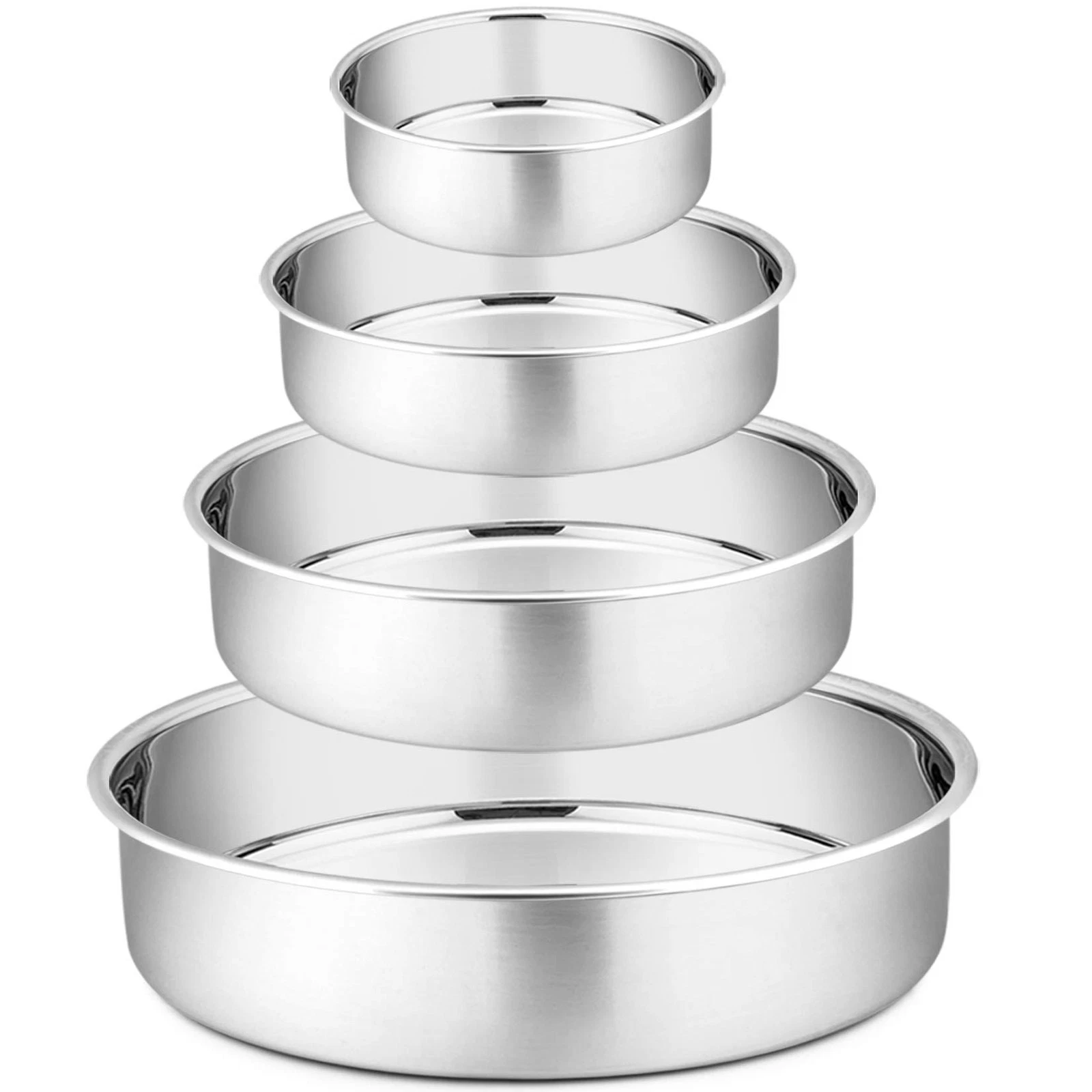 4 Pcs Stainless Steel Round Cake Pans Set 4/6/8/9.5 Inch Baking Tier Cake Pans
Opens in a new window
