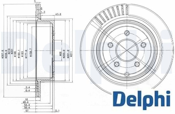2X Bremsscheibe Delphi BG4041 2 Bremsscheiben Hinterachse Hinten-image