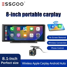 Portable 8.1" Car Radio Stereo Touch Screen Apple Android CarPlay Bluetooth New