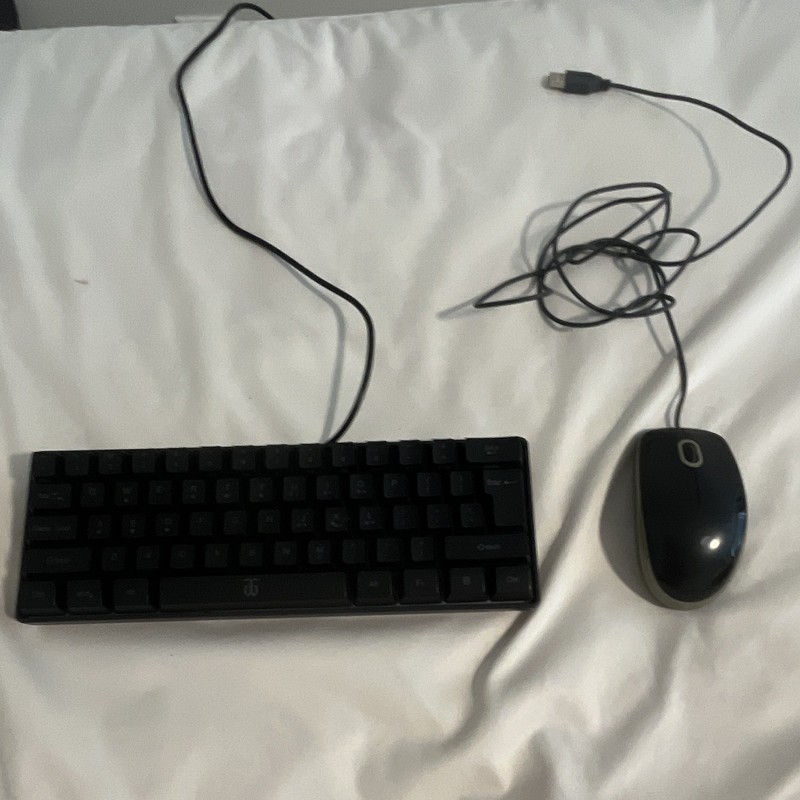Compact Wired USB Keyboard and Wired Mouse Bundle, Black
