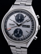 Orologio automatico Seiko Panda Cronografo " Quadrante Argento" - 6138-8020 - Uomo