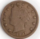 Photo of a 1907-P Liberty Nickel from an eBay sale