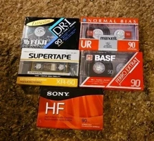 Various Audio Cassette; BASF, Fugi, Maxell, Sony & Supertape-New/Sealed (qty 5)