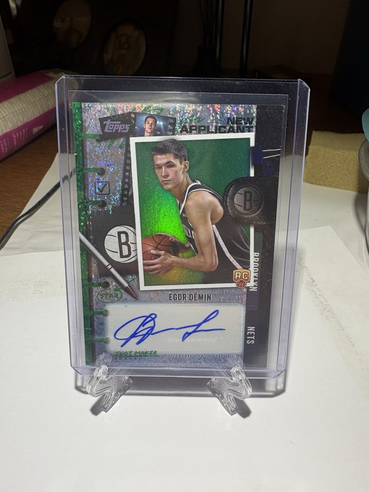 EGOR DEMIN 2025-26 Topps Basketball Green 01/99 New Applicant Autograph RC SP