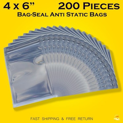200 x Anti Static Shielding ESD Bag 4'' x 6'' Zip Reclosable Seal 10x15CM