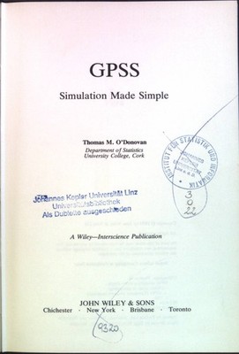 G.P.S.S. Simulation Made Simple Wiley series in computing O'Donovan, Thomas M.: