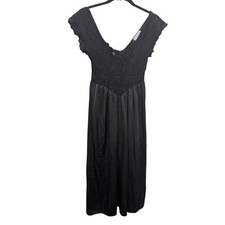 Vintage Cinema Etoile Black Satin Lace Nightgown Lingerie Whimsygoth Size Medium