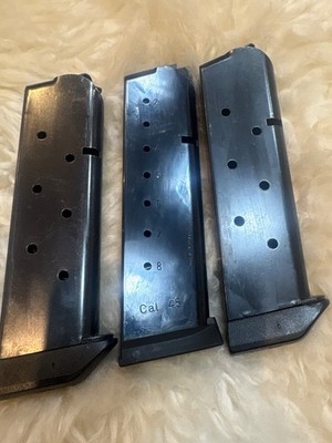 Three 1911 MAGAZINES 8 ROUNDS 2 SHOOTING STARS & A MEC-GAR. OLD NEW STOCK.