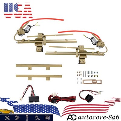 1 Pair 2 Door Flat Glass Power Window Kit For Chrysler 1932-UP
