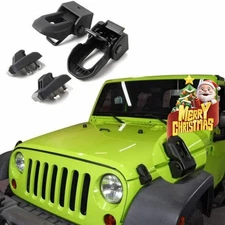 For Jeep Hood Latch For 07-25 Jeep Wrangler Jk JL JT Black Stainless Steel Catch
