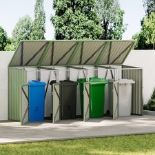 Garden Garbage Bin Storage Shed Lockable Outdoor Cover Shelter Dustbin Cabinet