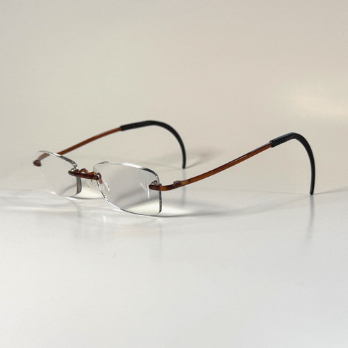 Swissflex Eyeglasses Frame Only 50-17-140 Brown Swiss Made Rimless Lightweight