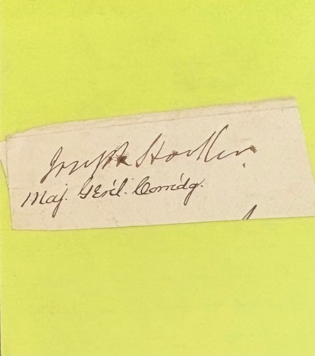 General Joseph Hooker, Civil War Union Commander, Autograph ''Rare''