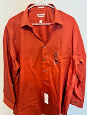 Van Heusen NWT Dress Shirt XL 17 32/33 Orange Goldfish Lux Sateen Liquidation