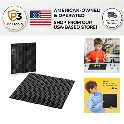 Compatible 10'' x 10'' Black Baseplates - Perfect Foundation for Builders