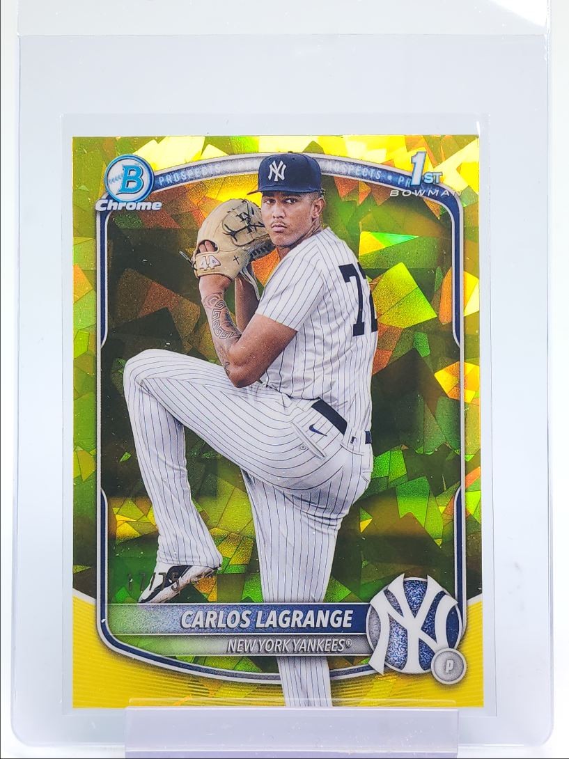 CARLOS LAGRANGE 2025 BOWMAN CHROME 1ST SAPPHIRE YELLOW YANKEES /75 Q5876