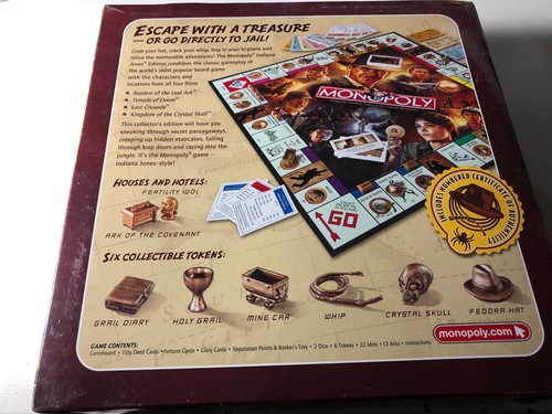Indiana Jones MONOPOLY (2008) Collector's Limited Edition Wooden Box Crate NEW - Picture 2 of 5