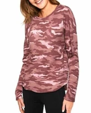Victoria's Secret PINK Camo Long Sleeve Graphic Tee Shirt Size: Medium