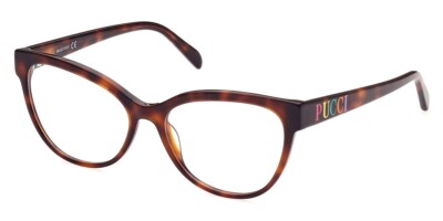 Emilio Pucci EP5182 052 Tortoise Plastic Cat Eye Optical Eyeglasses 55-16-140