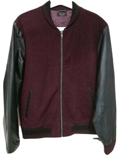 zara varsity jacket red
