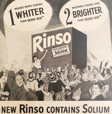 1947 Lever Brothers Co Rinso Laundry Soap Advertisement Detergent DWNN16