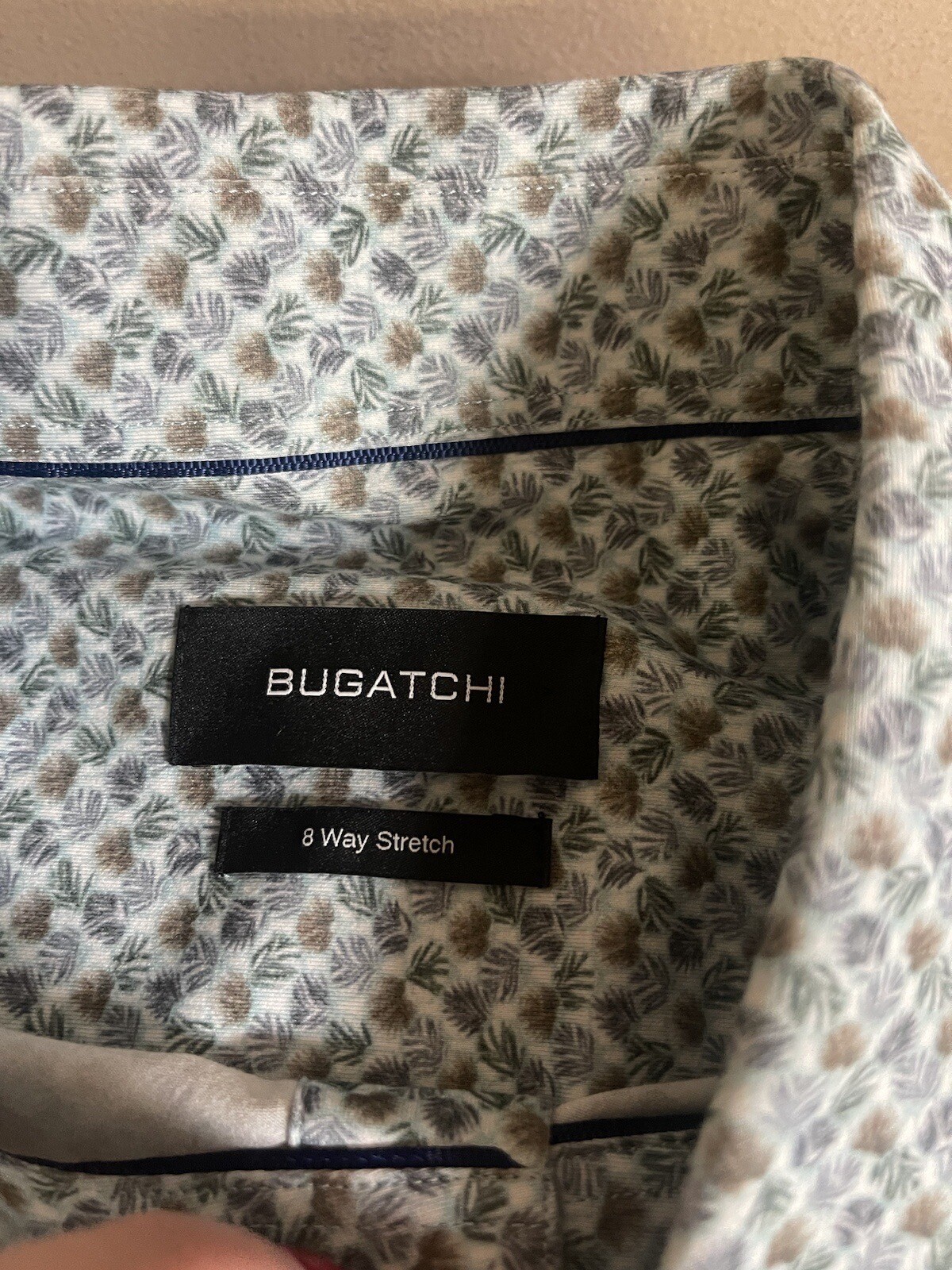 Men’s Bugatchi Leaf Patterned Long Sleeve Button … - image 4