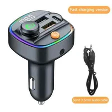 Bluetooth 5.3 FM Transmitter Car AUX Radio Modulator MP3 Player Hands-Free