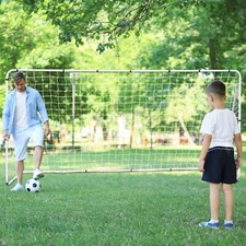 12 x 6' Steel Soccer Goal Net Steel Post Frame Backyard Football Training Set