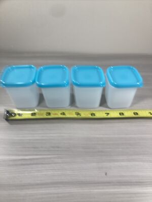 Tupperware Freeze-It Mini Square Rounds Set of 4 Containers 2.5 oz New! 