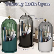 360 Rotating Makeup Brush Holder Desk Cosmetic Organizer Toothbrush Holders Box