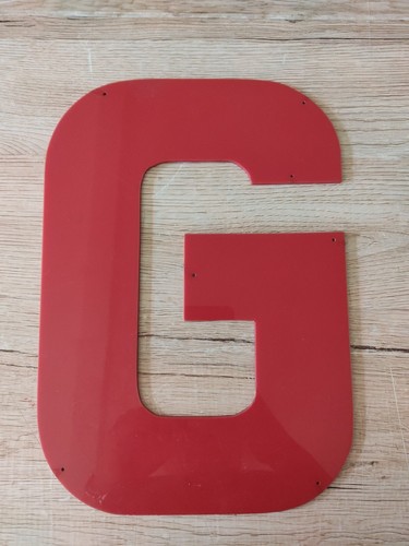 Big Vintage Red Plastic " G " Letter Plexiglass Used