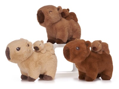 OFFIZIELLE ÖKO NIEDLICHE CAPYBARA MIT BABY SUPERWEICHES PLÜSCHTIER KUSCHELTIER 22 CM NEU MIT ETIKETT