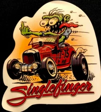 HOT ROD STICKER “SINGLE FINGER” 3 3/4“ X 4“ GLOSSY