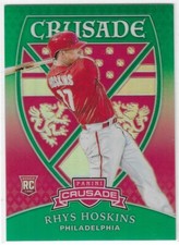 2018 PANINI CRUSADE Rhys Hoskins GREEN PRIZM 15/50 SP RC PHILADELPHIA PHILLIES