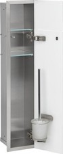 WC-Wandcontainer Edel,gebürstet Flat 800 1 weiße Glastüre re