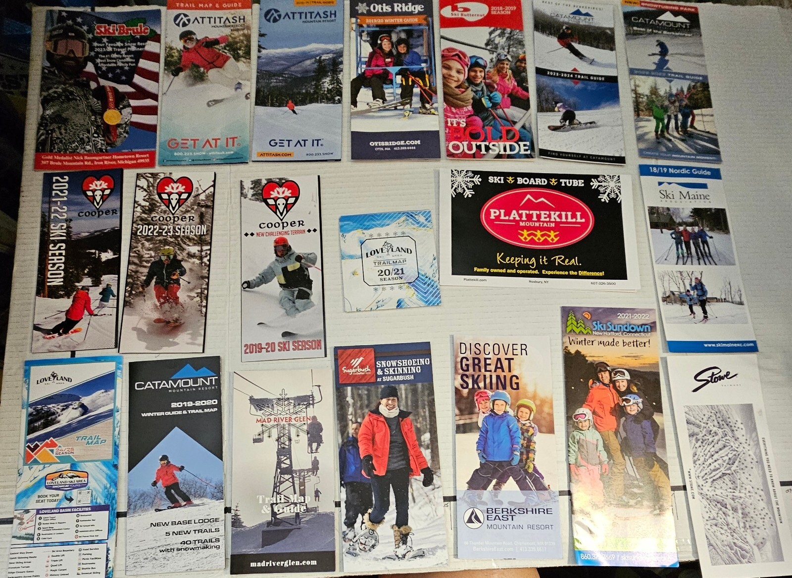 Ski Area Trail Maps Bonanza Lot (202+)W/ Bonuses. See Description For Details