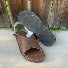 Sandalias Acolchadas Para Hombres Huarache Cruzado Acojinado de cuero Café Cross Cuero Marrón