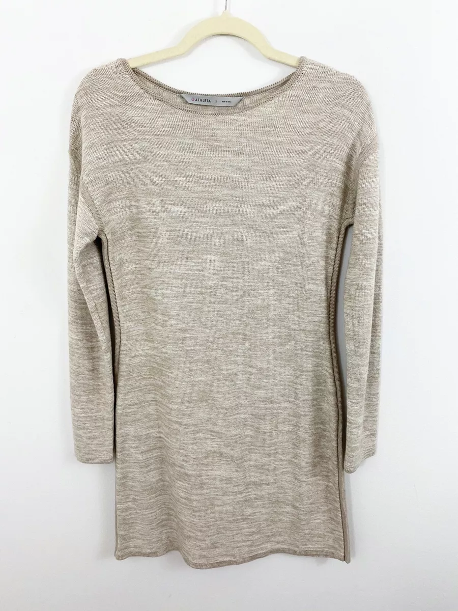 Athleta Retreat Oatmeal Heathered Sweater Dress Size Small Long