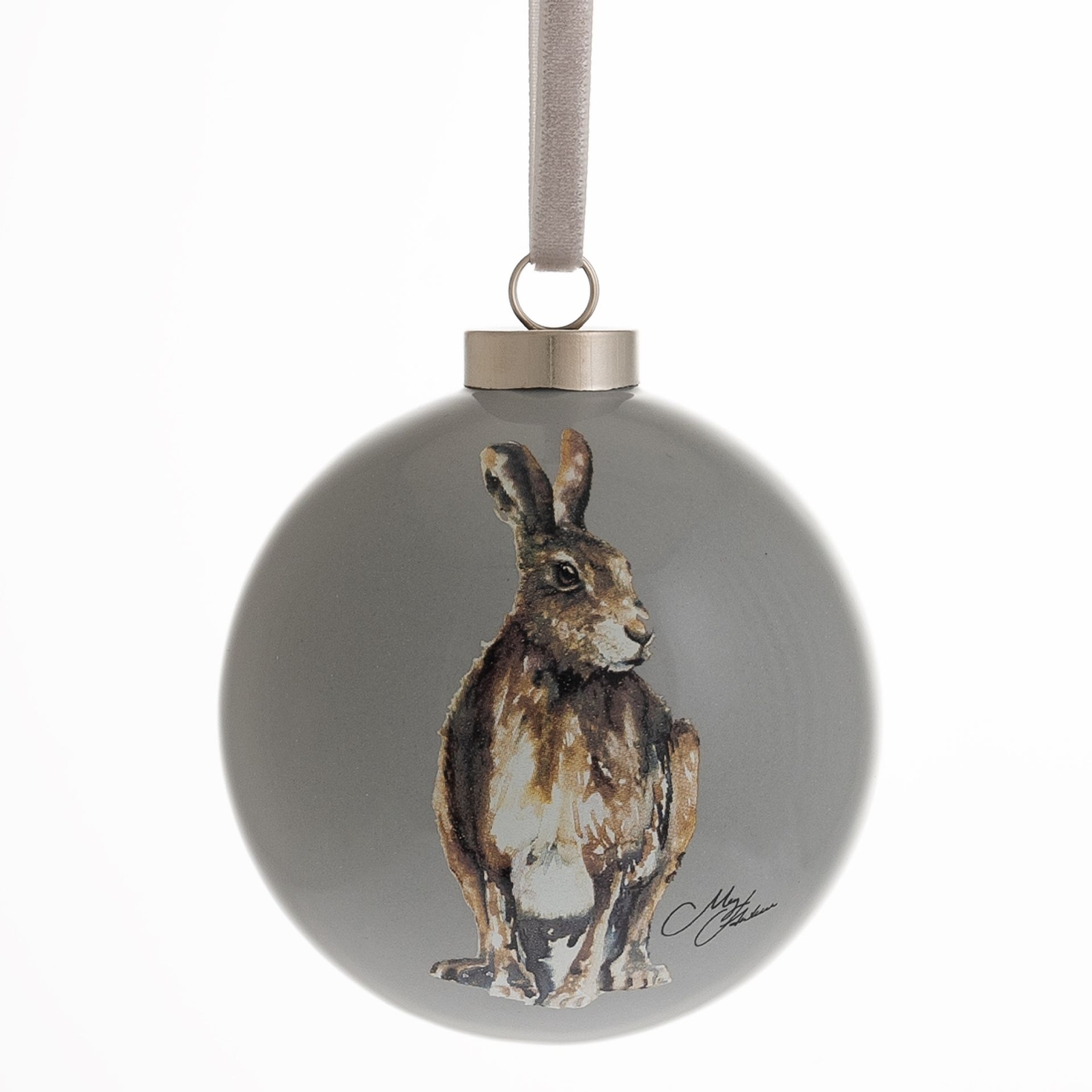 Meg Hawkins Hare Ceramic Bauble 8cm