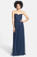 Jenny Yoo 'Annabelle' Convertible Tulle Column Dress Sz 10 Navy