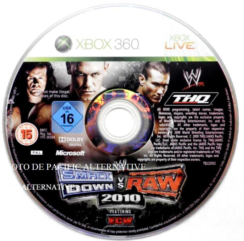 jeu seul WWE SMACKDOWN vs RAW 2010 pour xbox 360 francais sport catch en loose