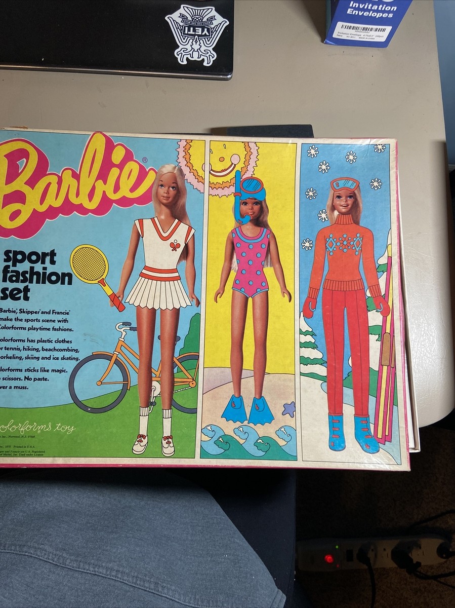Vintage 1975 Barbie Colorforms Sport Fashion Set 2352 Near