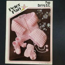 Peter Pan Crochet Pattern 463 Crochet Jacket Cap Booties And Mitts In Double