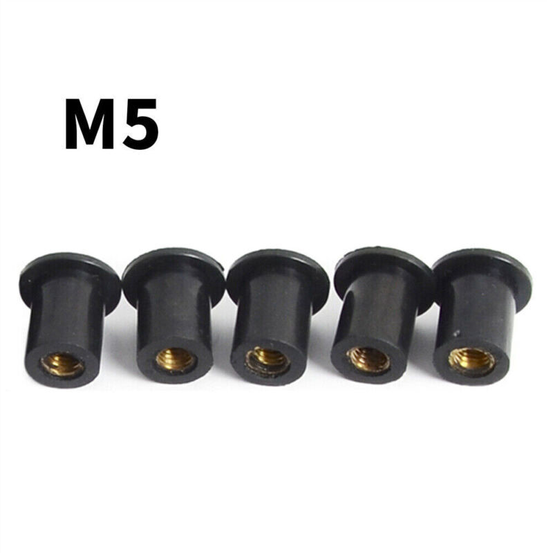 5x Neoprene Rubber Vibration Damping Nuts (Blind Nuts) - Neoprene/Brass, Set Of 5 5 thumbnail image