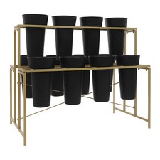 Flower Display Stand with 12 Pcs Buckets, 3 Tier Metal Stand, Indoor  Outdoor