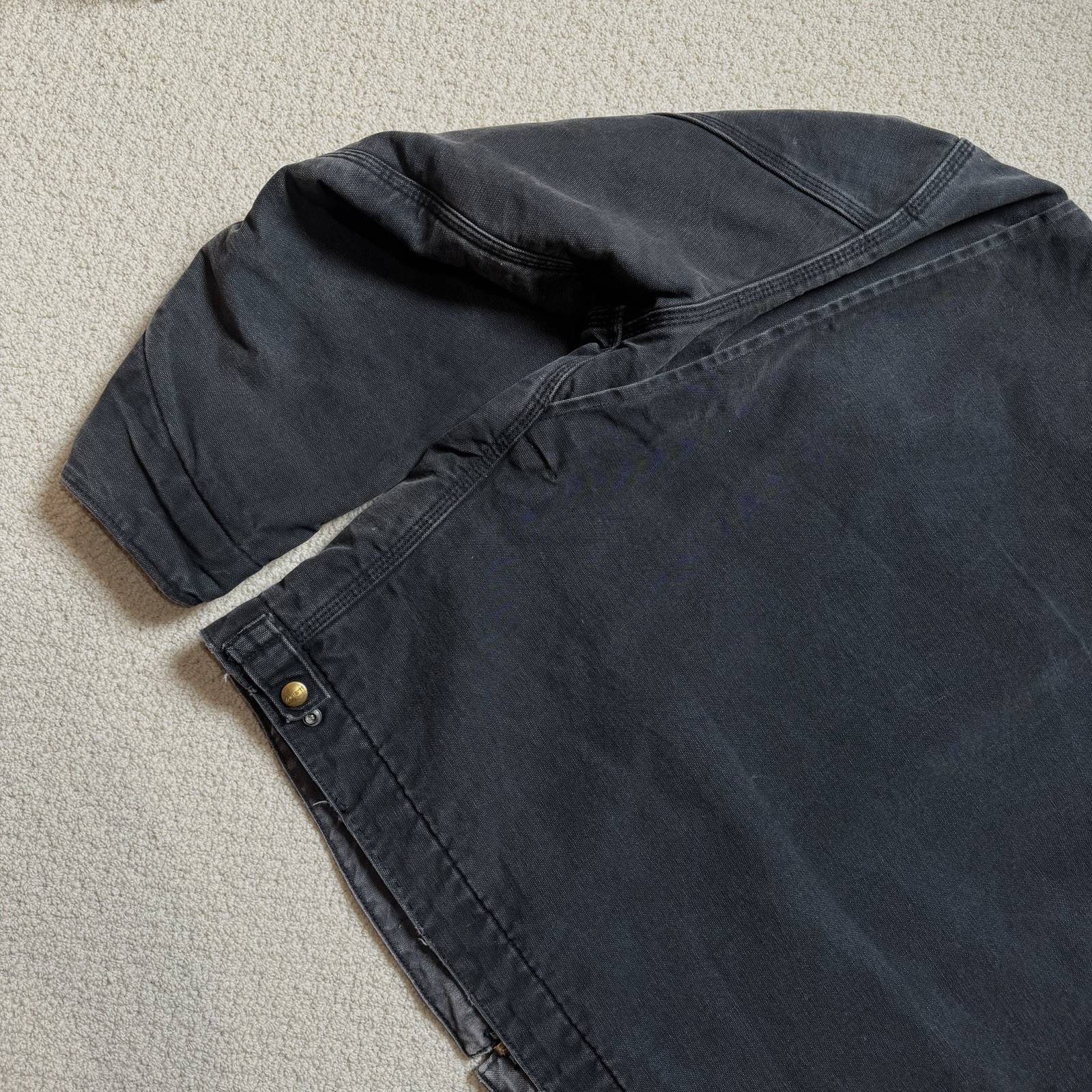 Vintage Carhartt J97 BLK Detroit Jacket Faded Blanket Lined Size 44 Medium J01 thumbnail 12