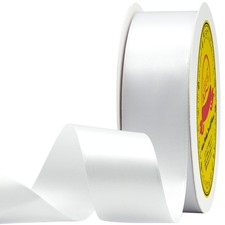 Double Face White Satin Ribbon 1-1/2 inch X 50 Yards Polyester White Ribbon f...