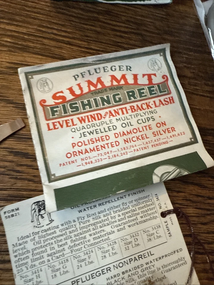 De colección Pflueger Summit No.1993L Níquel Plata-Joya con Caja Original Bolsa Papeles Foto 3 de 4