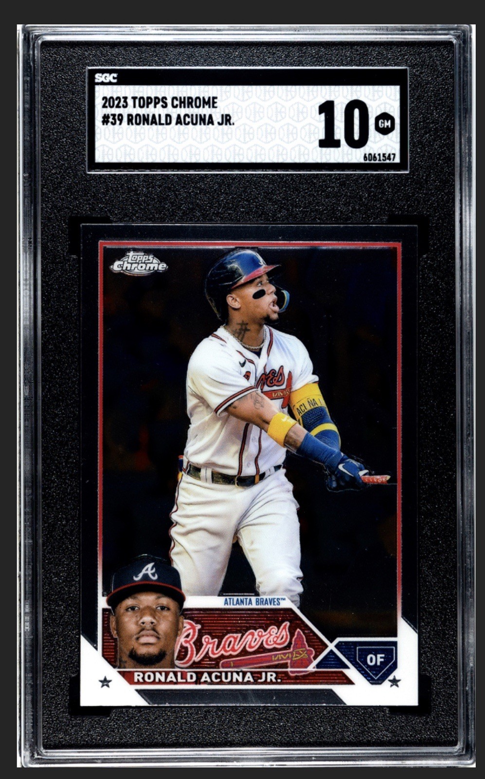 2023 Topps Chrome RONALD ACUNA JR #39 Atlanta Braves NL MVP SGC 10