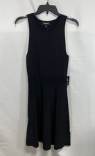 Express Black Knit Fit and Flare Sleeveless Dress Women's Small NWT